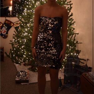 Sequin Strapless Dress